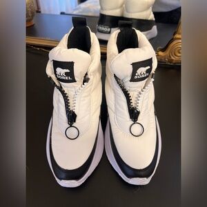 Sorel Black and White Puffy Boots